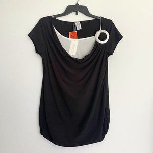 NWT Jason Maxwell Black & White Classic Blouse